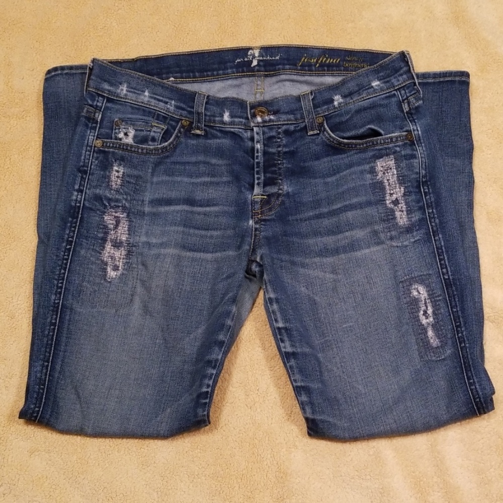 7 For All Mankind Josefina Skinny Boyfriend Jeans - Picture 2 of 8